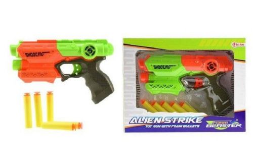 Pištoľ na penové náboje 5ks plast 20cm, viac farieb