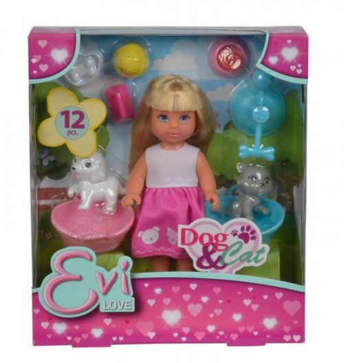 Simba Bábika Evička s psíkom a mačičkou