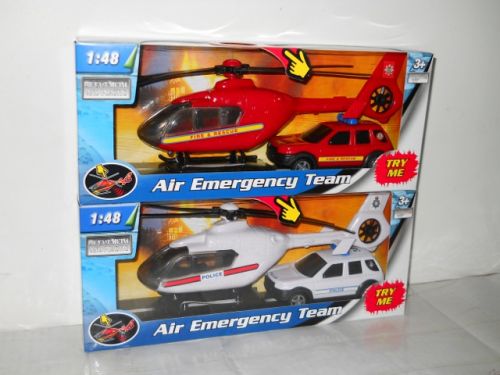 Mac Toys Záchranári auto a vrtuľník 1:48, 2ass