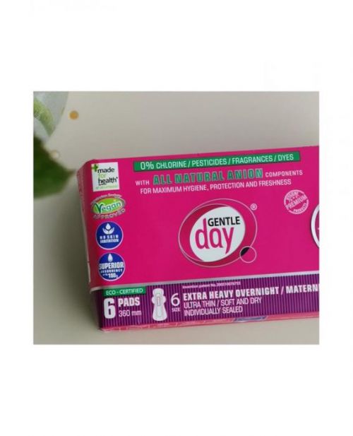 Gentle Day Aniónové extra absorpčné nočné/popôrodné vložky 6 ks