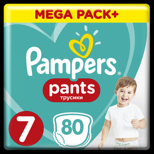 PAMPERS Active Pants 7 (17+ kg) 80 ks MEGA BOX – plienkové nohavičky