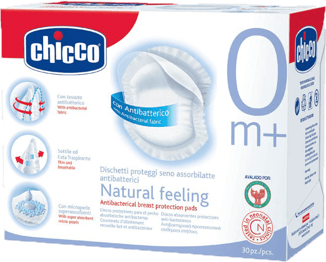 CHICCO Tampóny do podprsenky, antibakteriálne, 60 ks