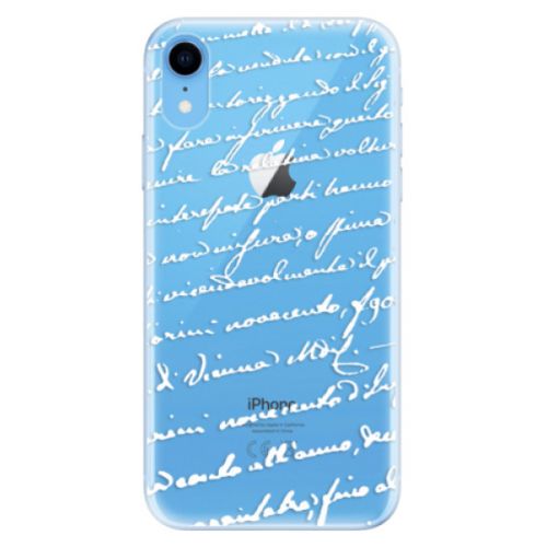 Odolné silikónové puzdro iSaprio - Handwriting 01 - white - iPhone XR