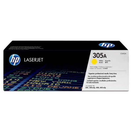 HP originál toner CE412A, yellow, 2600str., HP 305A, HP Color LaserJet Pro M375NW, Pro M475DN, M451dn