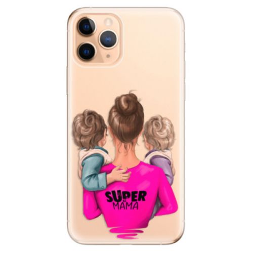 Odolné silikónové puzdro iSaprio - Super Mama - Two Boys - iPhone 11 Pro