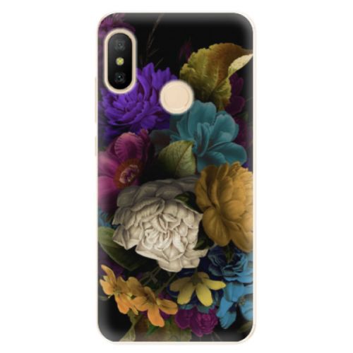 Odolné silikónové puzdro iSaprio - Dark Flowers - Xiaomi Mi A2 Lite