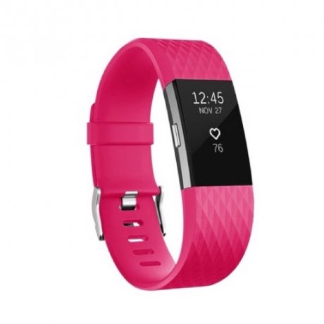 Fitbit Charge 2 Silicone Diamond (Large) remienok, Dark Pink