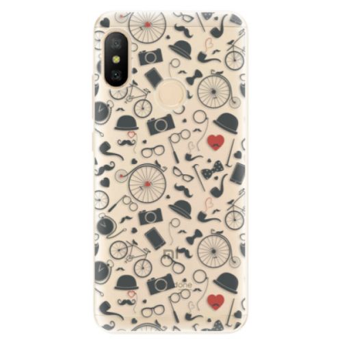 Odolné silikónové puzdro iSaprio - Vintage Pattern 01 - black - Xiaomi Mi A2 Lite