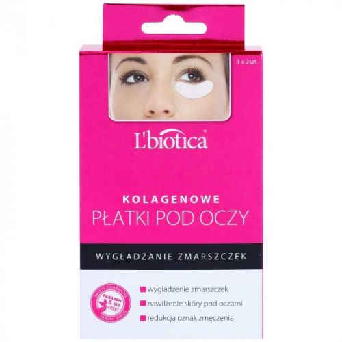L’biotica Masks kolagénová maska na očné okolie s protivráskovým účinkom 6 ks