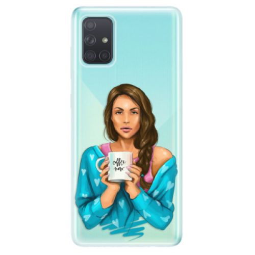 Odolné silikónové puzdro iSaprio - Coffe Now - Brunette - Samsung Galaxy A71