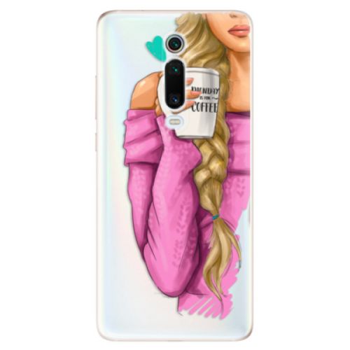 Odolné silikónové puzdro iSaprio - My Coffe and Blond Girl - Xiaomi Mi 9T Pro