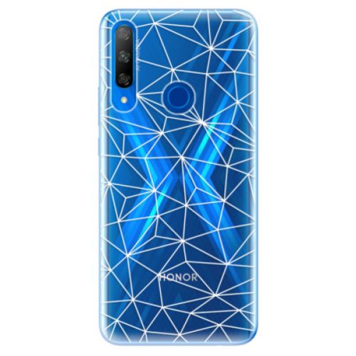 Odolné silikónové puzdro iSaprio - Abstract Triangles 03 - white - Huawei Honor 9X