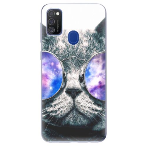 Odolné silikónové puzdro iSaprio - Galaxy Cat - Samsung Galaxy M21