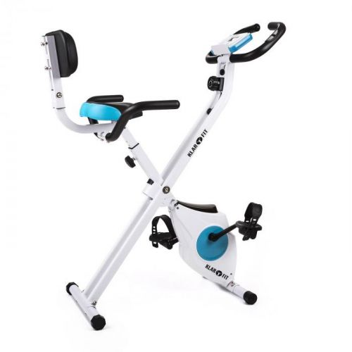 KLARFIT Azura Pro, domáci cyklotrenažér, chrbtová opierka, bocné držadlá, sklápací, 100 kg