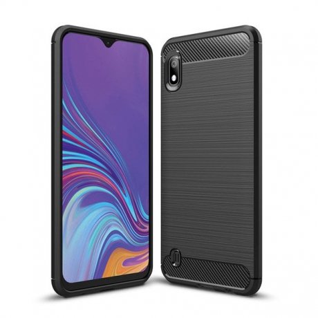 MG Carbon Flexible gumené púzdro na Samsung Galaxy A10, čierne