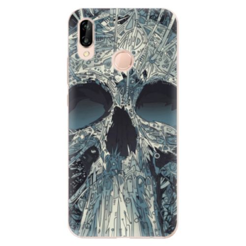 Odolné silikónové puzdro iSaprio - Abstract Skull - Huawei P20 Lite