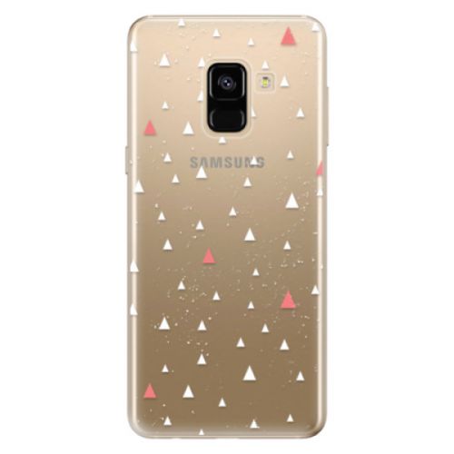 Odolné silikónové puzdro iSaprio - Abstract Triangles 02 - white - Samsung Galaxy A8 2018