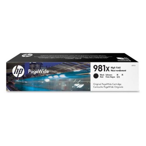 HP originál ink L0R12A, HP 981X, black, 11000str., 194ml, high capacity, HP PageWide MFP E58650, 556, Flow 586
