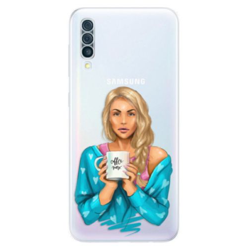 Odolné silikónové puzdro iSaprio - Coffe Now - Blond - Samsung Galaxy A50