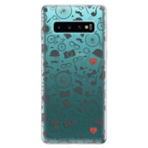Odolné silikonové pouzdro iSaprio - Vintage Pattern 01 - black - Samsung Galaxy S10