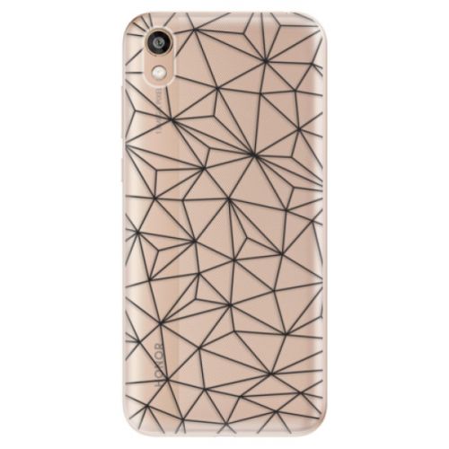 Odolné silikónové puzdro iSaprio - Abstract Triangles 03 - black - Huawei Honor 8S