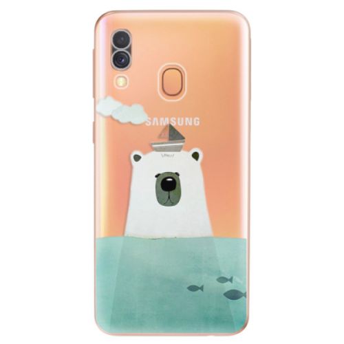 Odolné silikónové puzdro iSaprio - Bear With Boat - Samsung Galaxy A40