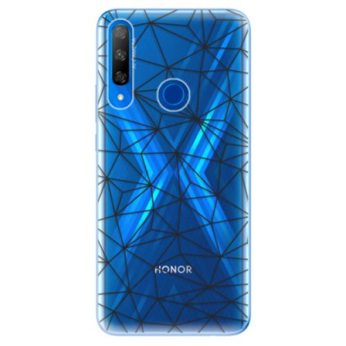 Odolné silikónové puzdro iSaprio - Abstract Triangles 03 - black - Huawei Honor 9X
