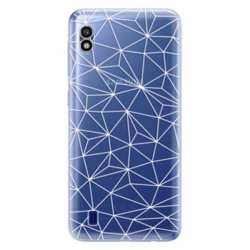 Odolné silikónové puzdro iSaprio - Abstract Triangles 03 - white - Samsung Galaxy A10