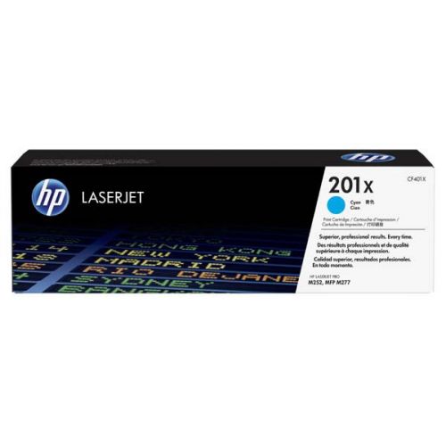 HP originál toner CF401X, cyan, 2300str., HP 201X, HP Color LaserJet MFP 277, Pro M252, 770g