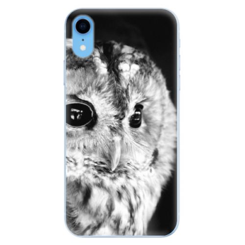 Odolné silikónové puzdro iSaprio - BW Owl - iPhone XR