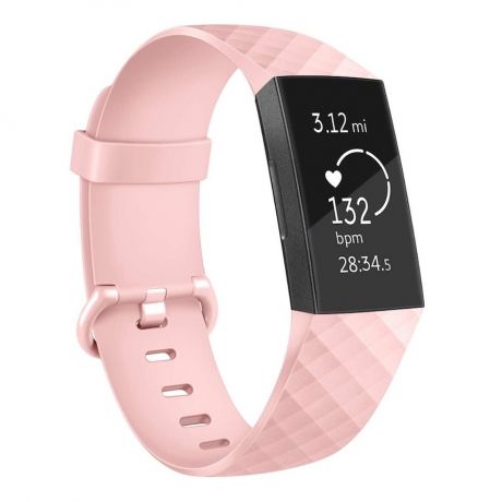 Fitbit Charge 3 Silicone Diamond (Large) remienok, Sand Pink