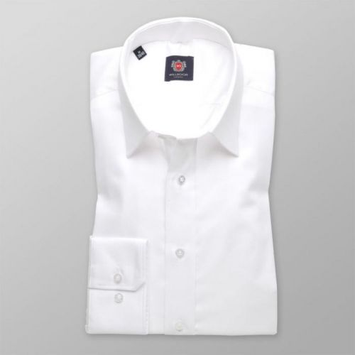 Pánska slim fit košeľa London (výška 198-204) 8561 v biele farbe s úpravou 2W Plus