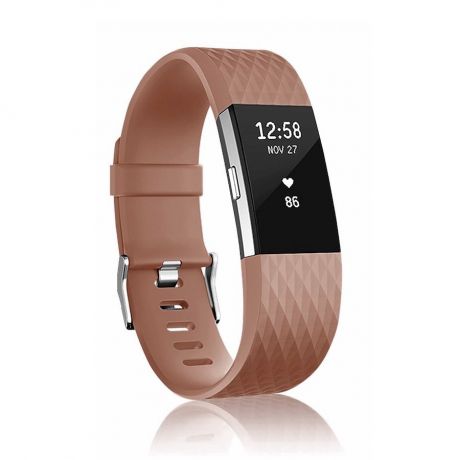 Fitbit Charge 2 Silicone Diamond (Small) remienok, Brown