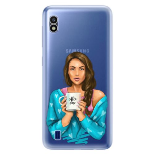 Odolné silikónové puzdro iSaprio - Coffe Now - Brunette - Samsung Galaxy A10
