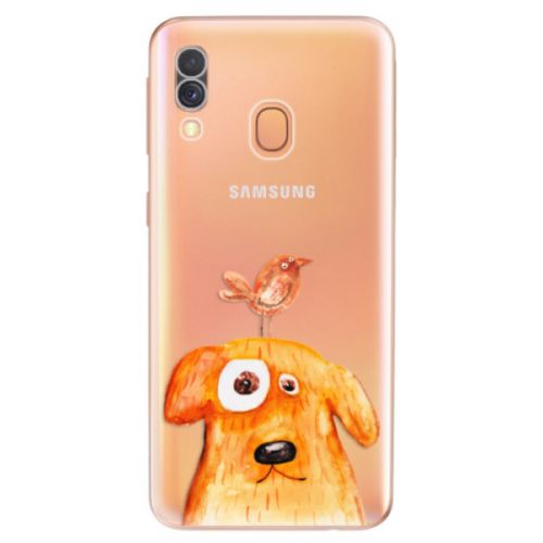 Odolné silikónové puzdro iSaprio - Dog And Bird - Samsung Galaxy A40