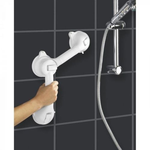 Biele bezpečnostné držadlo do sprchy pre seniorov Wenko Secura, dĺžka 49,5 cm