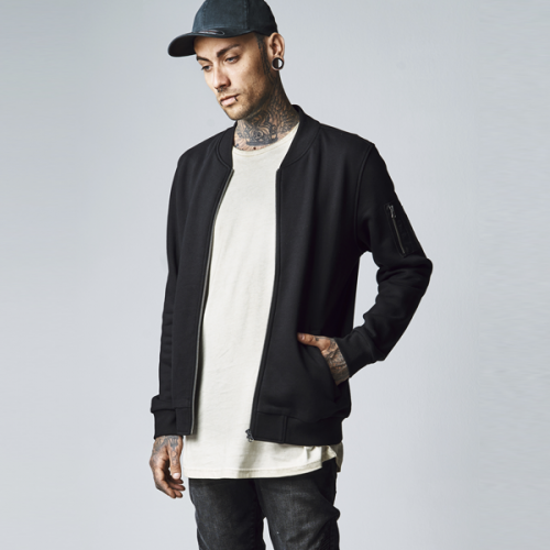 Urban Classics Sweat Bomber Jacket black - XS