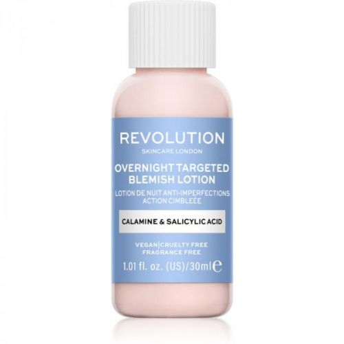 Revolution Skincare Blemish Calamine & Salicylic Acid lokálna starostlivosť proti akné na noc 30 ml