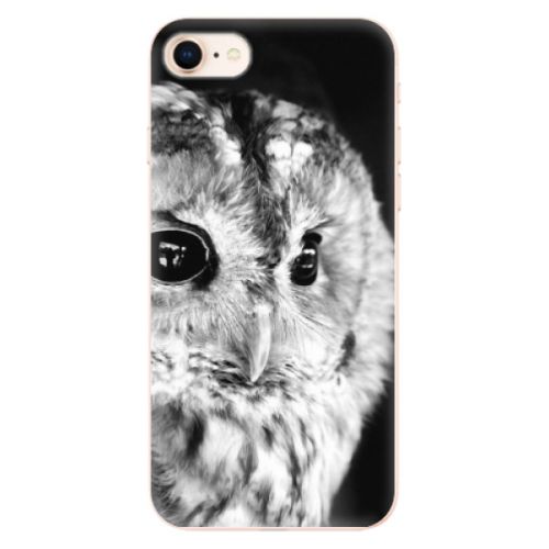 Odolné silikónové puzdro iSaprio - BW Owl - iPhone 8