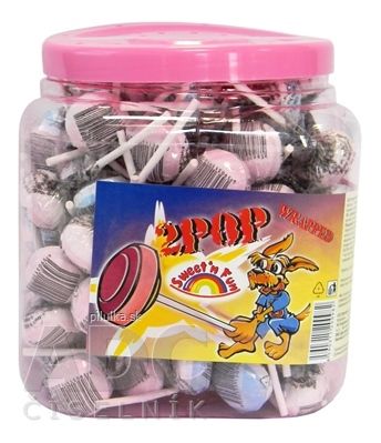 2POP Lízanka s hroznovým cukrom Swet'n Fun v plast.doze 125 ks x 10 g