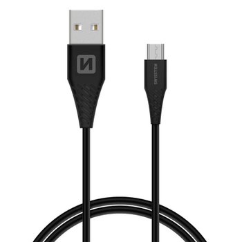 Dátový kábel Swissten USB/microUSB 1,5m - čierny (6,5mm)