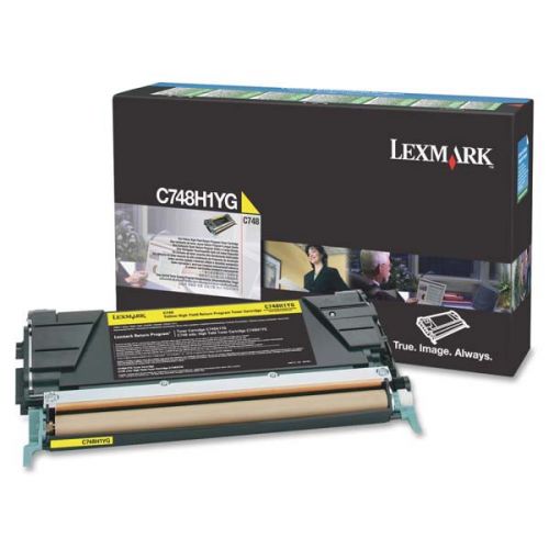 Lexmark originál toner C748H1YG, yellow, 10000str., return, high capacity, Lexmark C748DE, C748DTE, C748E