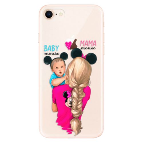 Odolné silikónové puzdro iSaprio - Mama Mouse Blonde and Boy - iPhone 8