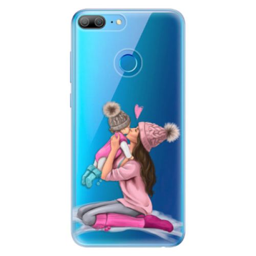 Odolné silikónové puzdro iSaprio - Kissing Mom - Brunette and Girl - Huawei Honor 9 Lite