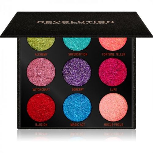 Makeup Revolution Pressed Glitter Palette paletka lisovaných trblietok odtieň Abracadabra 10,8 g