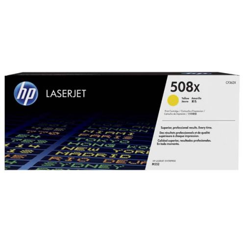 HP originál toner CF362X, yellow, 9500str., HP 508X, high capacity, HP Color LaserJet Enterprise M552dn,M553dn,553n,553x