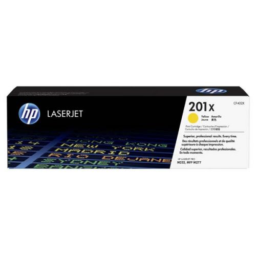 HP originál toner CF402X, yellow, 2300str., HP 201X, HP Color LaserJet MFP 277, Pro M252, 770g