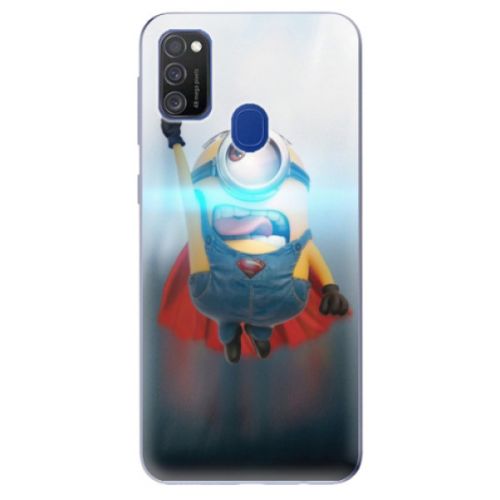 Odolné silikónové puzdro iSaprio - Mimons Superman 02 - Samsung Galaxy M21