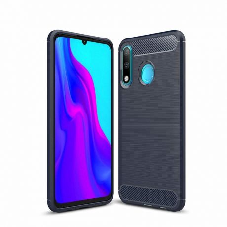 MG Carbon Flexible gumené púzdro pre Huawei P30 Lite, modré
