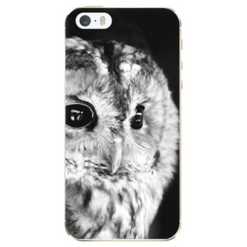 Odolné silikónové puzdro iSaprio - BW Owl - iPhone 5/5S/SE